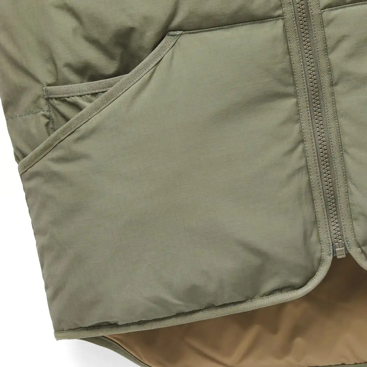 Zigzag Down Vest Dusty Olive