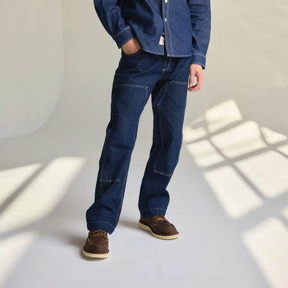 Men's Kenton Double Knee Pants Denim Dark Wash Indigo