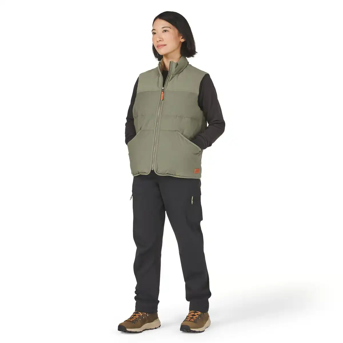 Zigzag Down Vest Dusty Olive