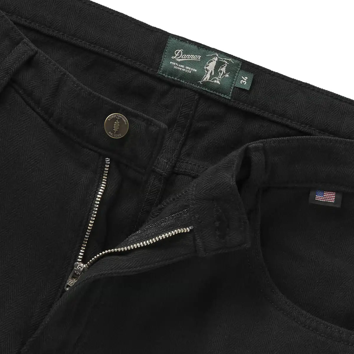 Men's Kenton Double Knee Pants Herringbone Black