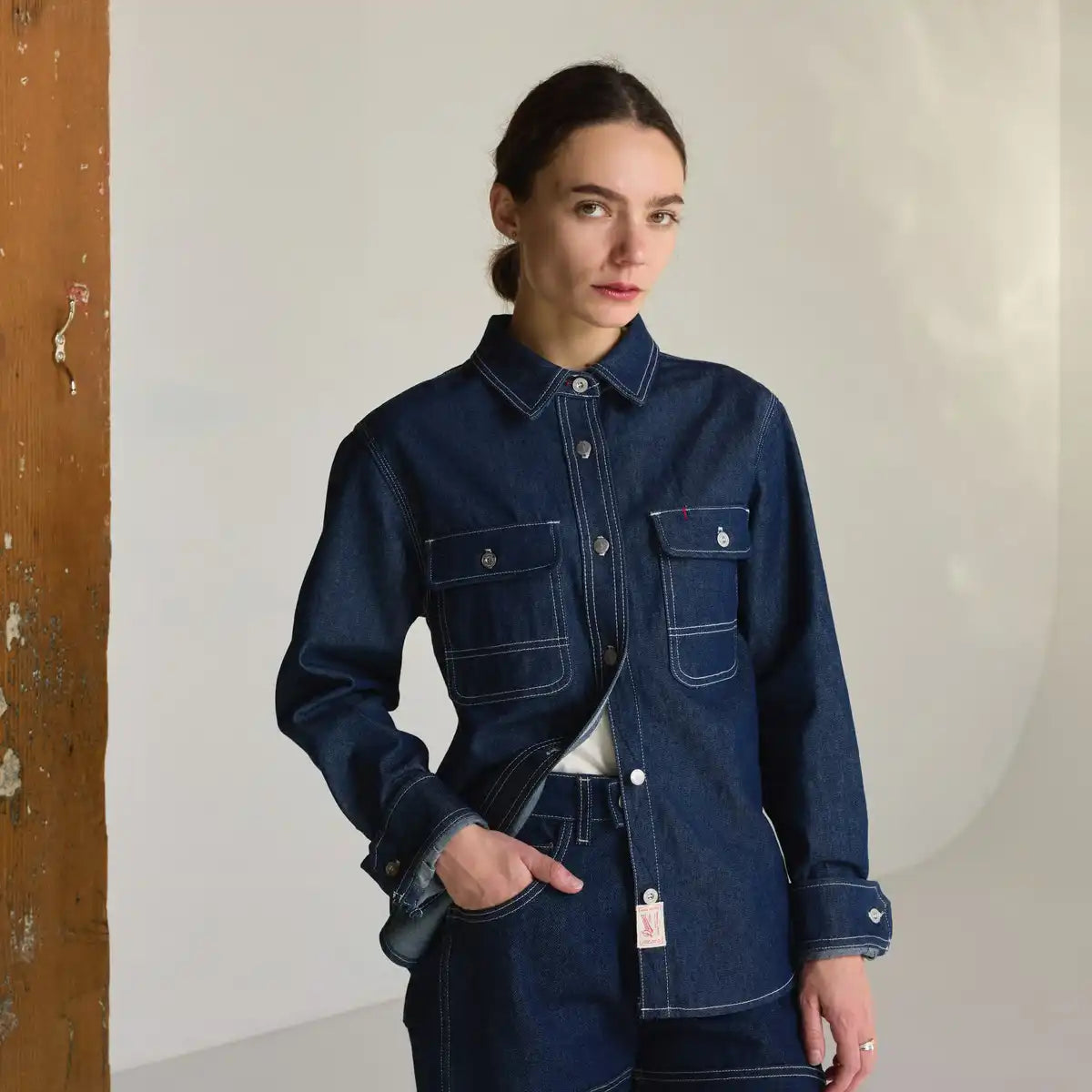Women's Larch Mt Denim Shirt Dark Wash Indigo