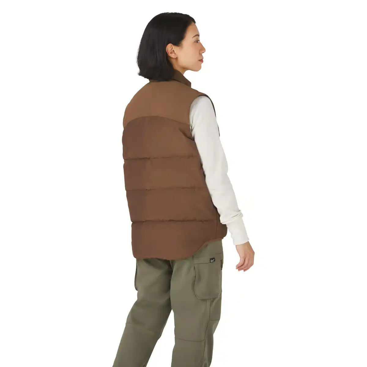 Zigzag Down Vest Dark Earth